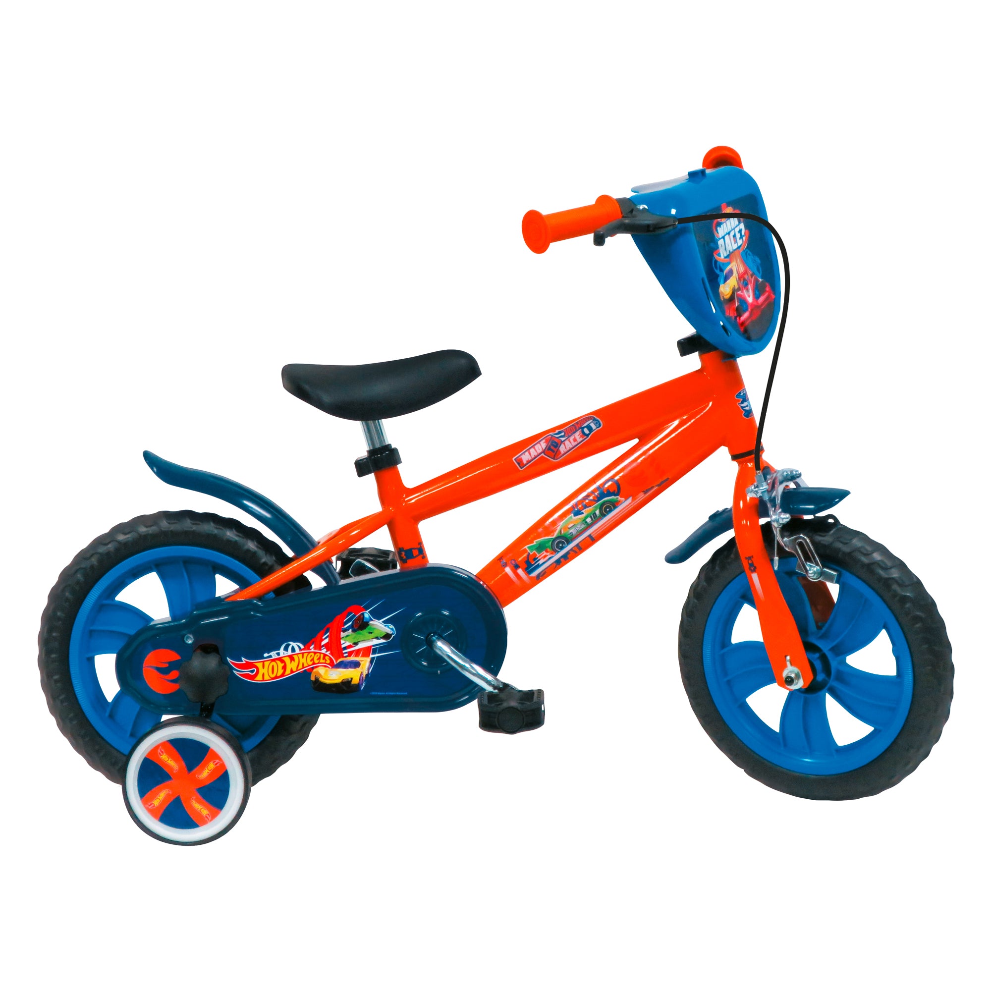 Bicicletta Bambino Hot Wheels 14 Pollici | Blu-Arancio Con Stabilizzatori - Foto 4