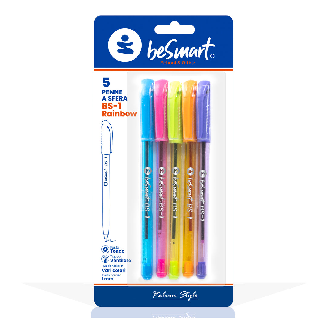 5 PENNE A SFERA BESMART RAINBOW