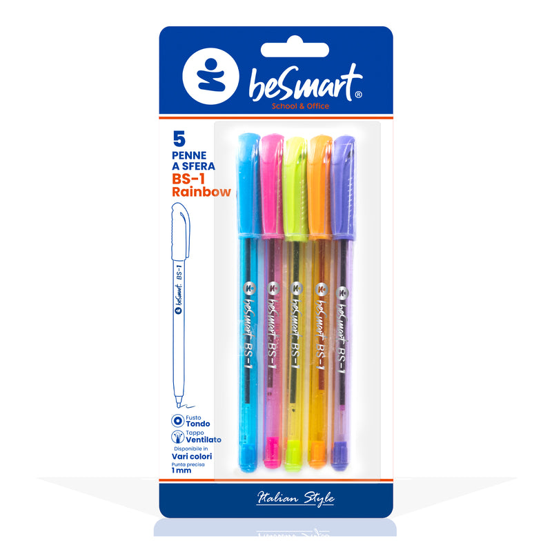 5 PENNE A SFERA BESMART RAINBOW