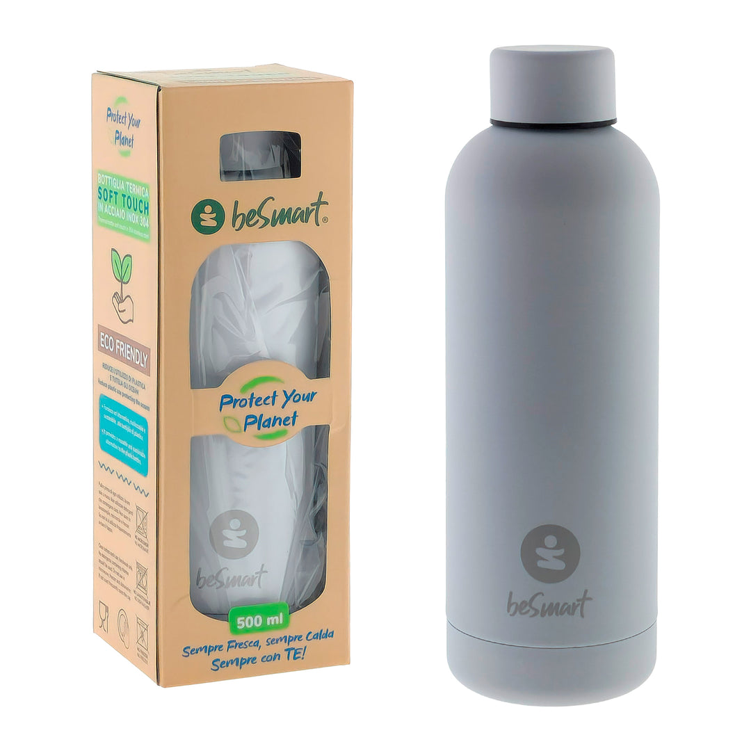 BORRACCIA TERMICA SOFT TOUCH IN ACCIAIO INOX 500ML COLORE TENUE
