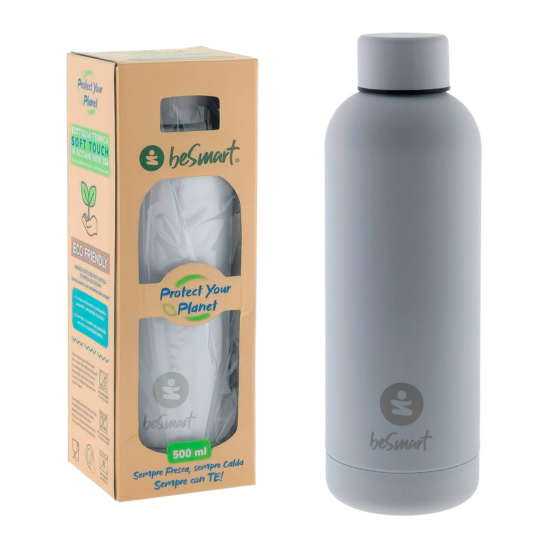 BORRACCIA TERMICA SOFT TOUCH IN ACCIAIO INOX 500ML COLORE TENUE