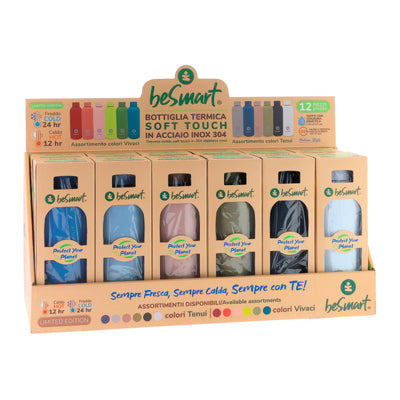 BORRACCIA TERMICA SOFT TOUCH IN ACCIAIO INOX 500ML COLORE TENUE