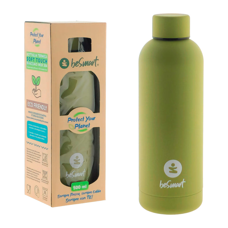 BORRACCIA TERMICA SOFT TOUCH IN ACCIAIO INOX 500ML COLORE VIVACE