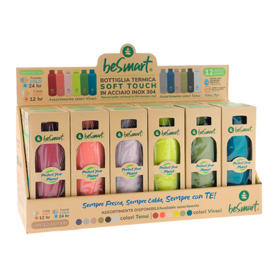 BORRACCIA TERMICA SOFT TOUCH IN ACCIAIO INOX 500ML COLORE VIVACE