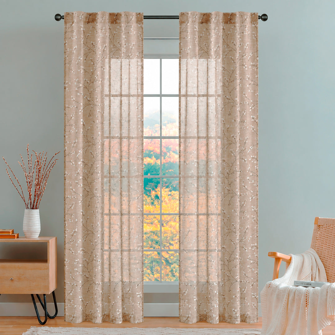 COPPIA TENDE ANTIGUA SEMI FILTRANTI FANTASIA MAGNOLIA 2X55X220CM MAGGESE