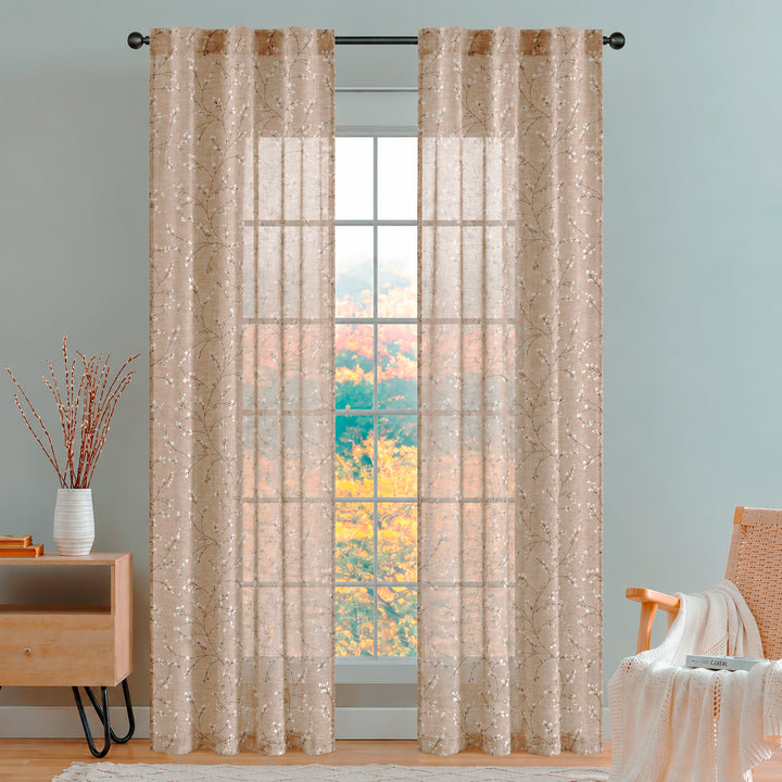 COPPIA TENDE ANTIGUA SEMI FILTRANTI FANTASIA MAGNOLIA 2X70X240CM MAGGESE