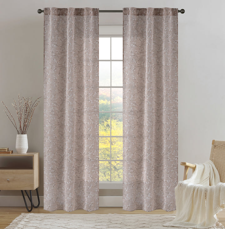 COPPIA TENDE ANTIGUA SEMI FILTRANTI FANTASIA MAGNOLIA 2X70X220CM MAGGESE