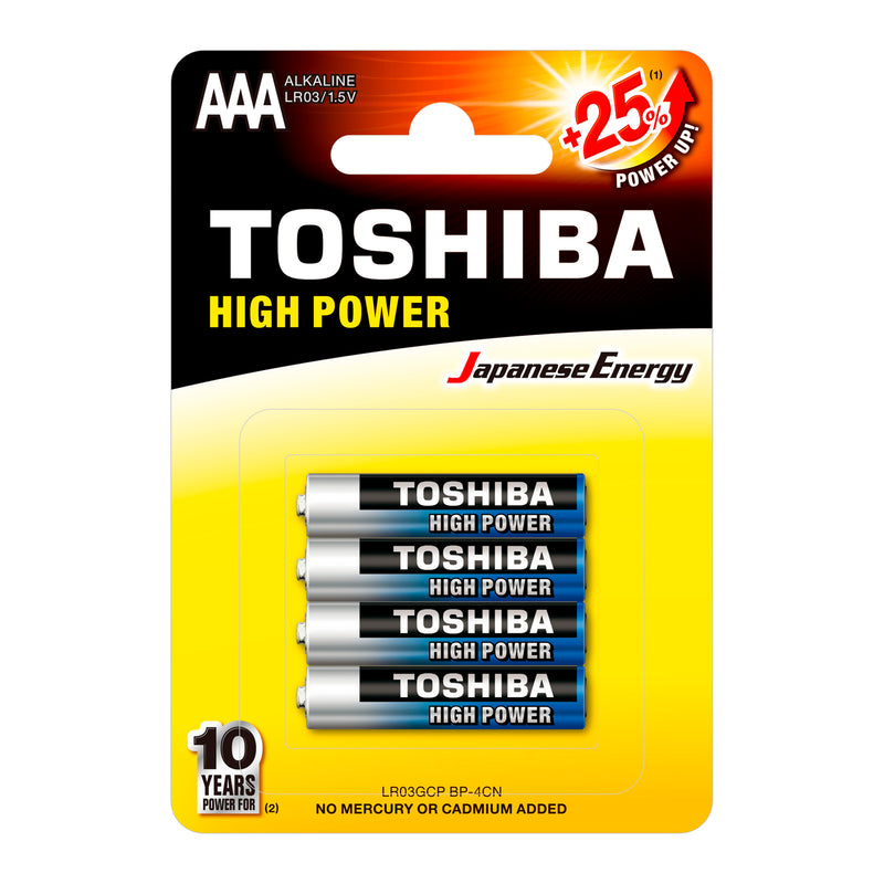 TOSHIBA BATTERIE ALCALINE LR03 MINI STILO AAA 4PZ