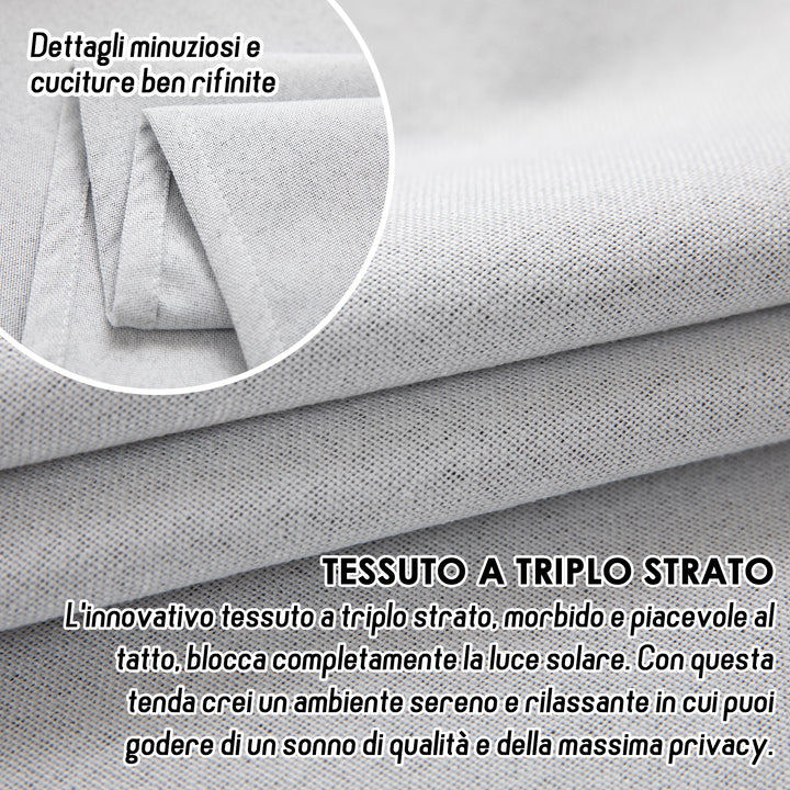TENDA BARBADOS TOTALMENTE OSCURANTE 1 PANNELLO 140X240CM BIANCO FUMO