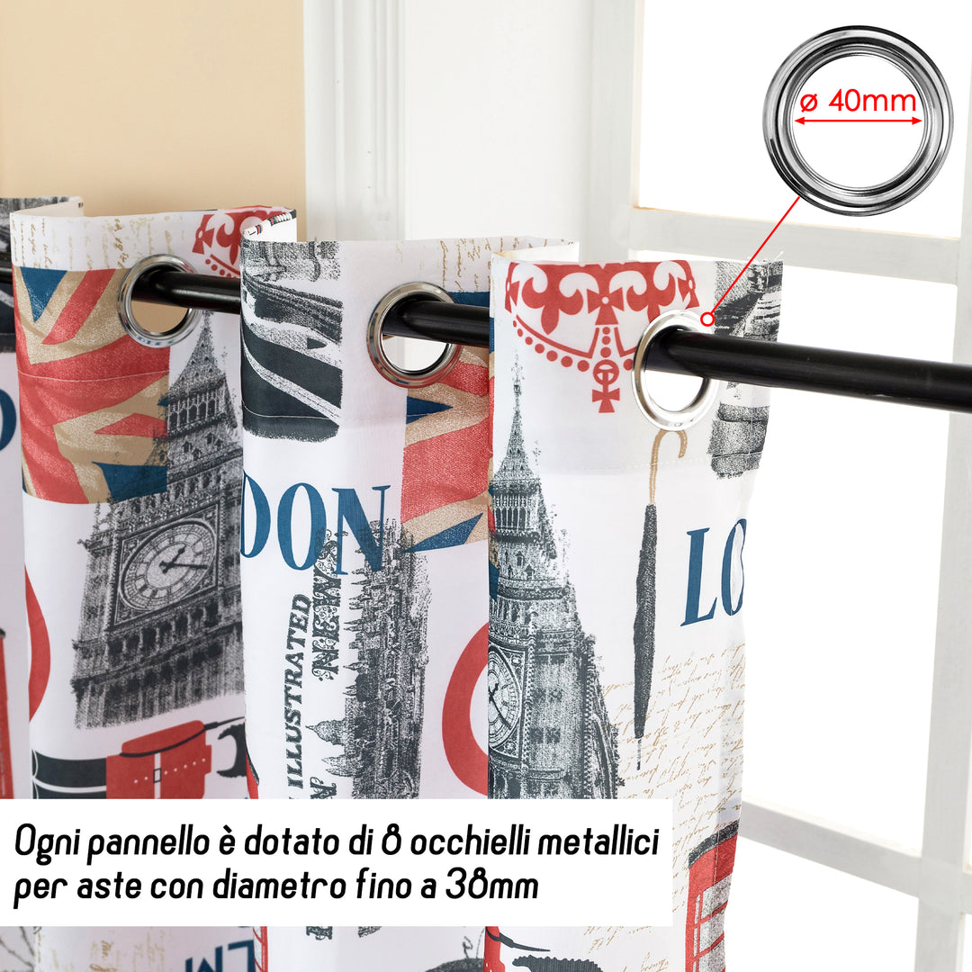 TENDA SEMI COPRENTE STAMPA VINTAGE 1 PANNELLO 140X280CM LONDRA