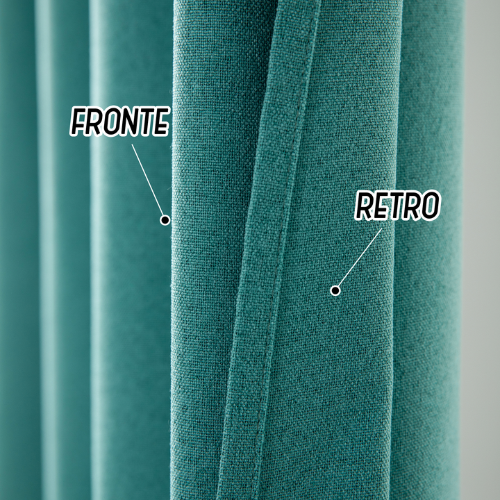 TENDA BARBADOS TOTALMENTE OSCURANTE 1 PANNELLO 140X150CM VERDE ACQUA