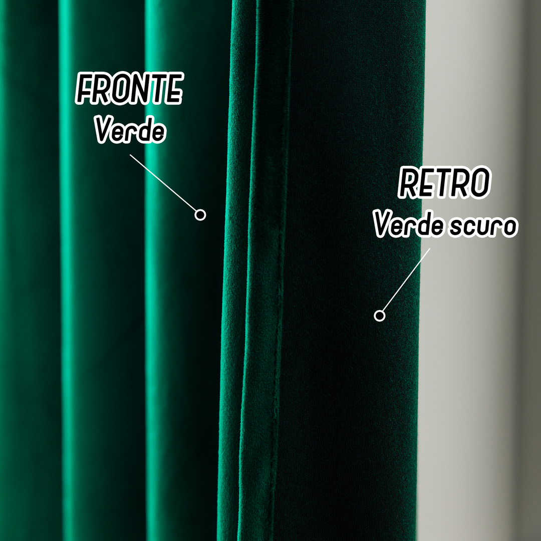 TENDA ADELAIDE OSCURANTE IN VELLUTO 1 PANNELLO 140X240CM VERDE