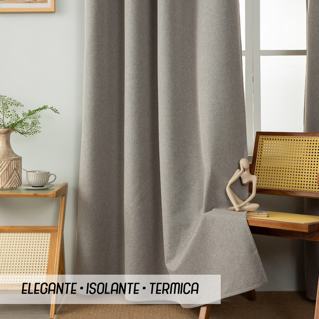 TENDA BARBADOS TOTALMENTE OSCURANTE 1 PANNELLO 140X300CM TORTORA