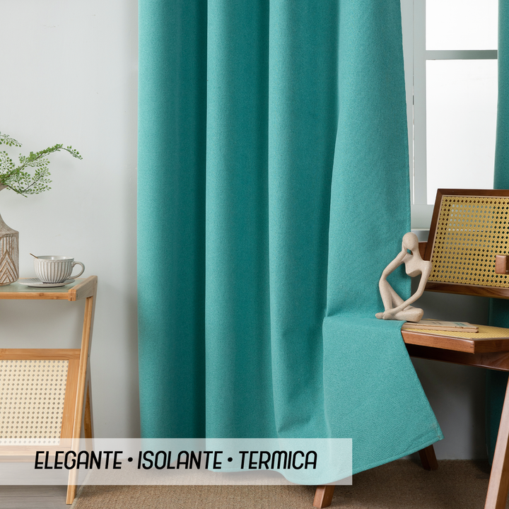 TENDA BARBADOS TOTALMENTE OSCURANTE 1 PANNELLO 140X220CM VERDE ACQUA
