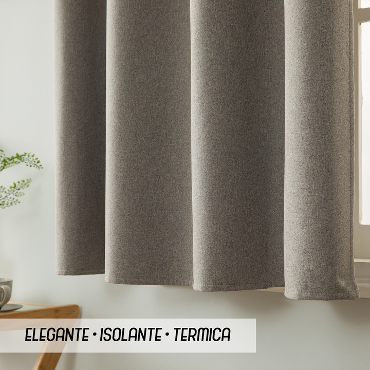 TENDA BARBADOS TOTALMENTE OSCURANTE 1 PANNELLO 140X150CM TORTORA