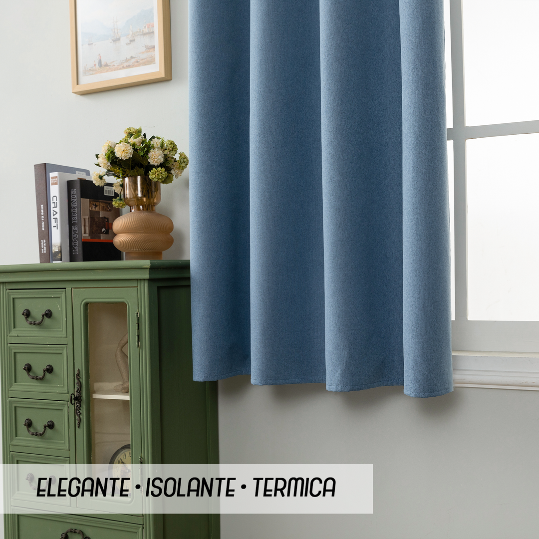 TENDA BARBADOS TOTALMENTE OSCURANTE 1 PANNELLO 140X150CM DENIM