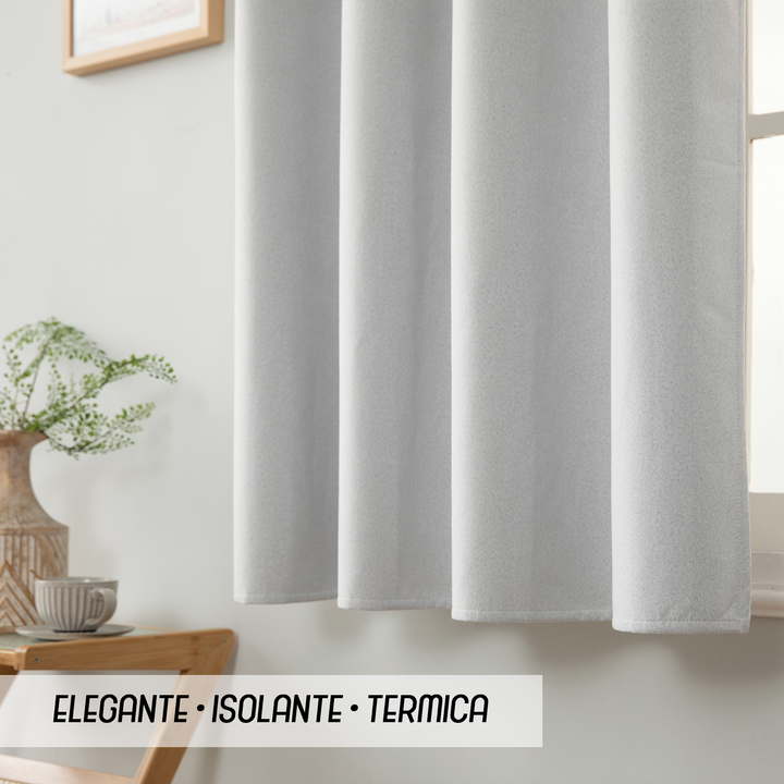 TENDA BARBADOS TOTALMENTE OSCURANTE 1 PANNELLO 140X150CM BIANCO FUMO
