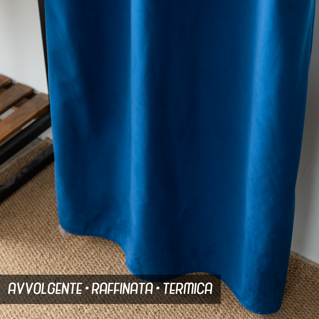 TENDA ADELAIDE OSCURANTE IN VELLUTO 2X55X240CM BLU