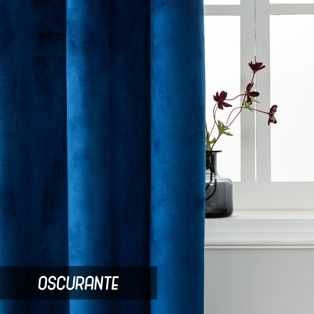 TENDA ADELAIDE OSCURANTE IN VELLUTO 2X70X130CM BLU