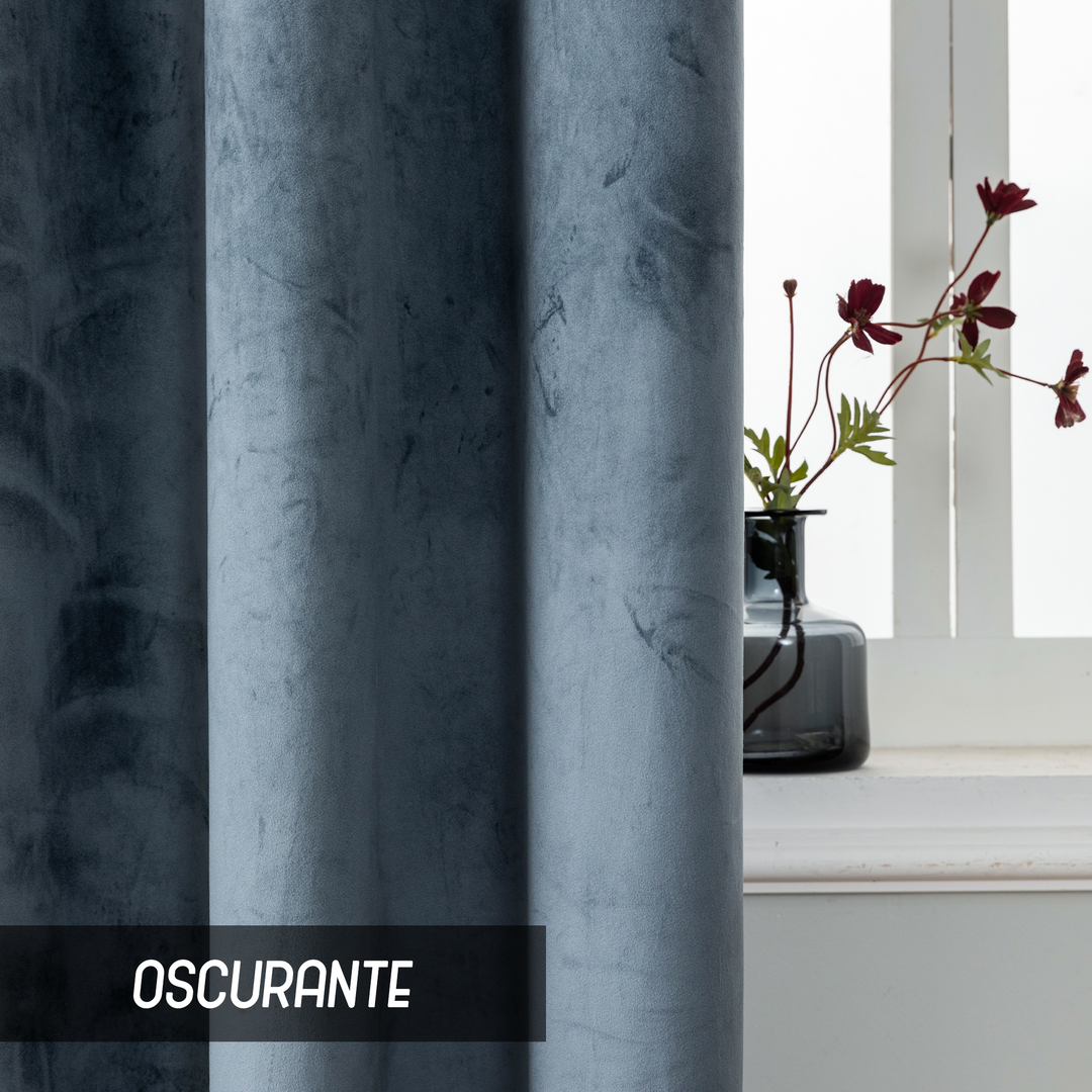 TENDA ADELAIDE OSCURANTE IN VELLUTO 1 PANNELLO 140X150CM GRIGIO