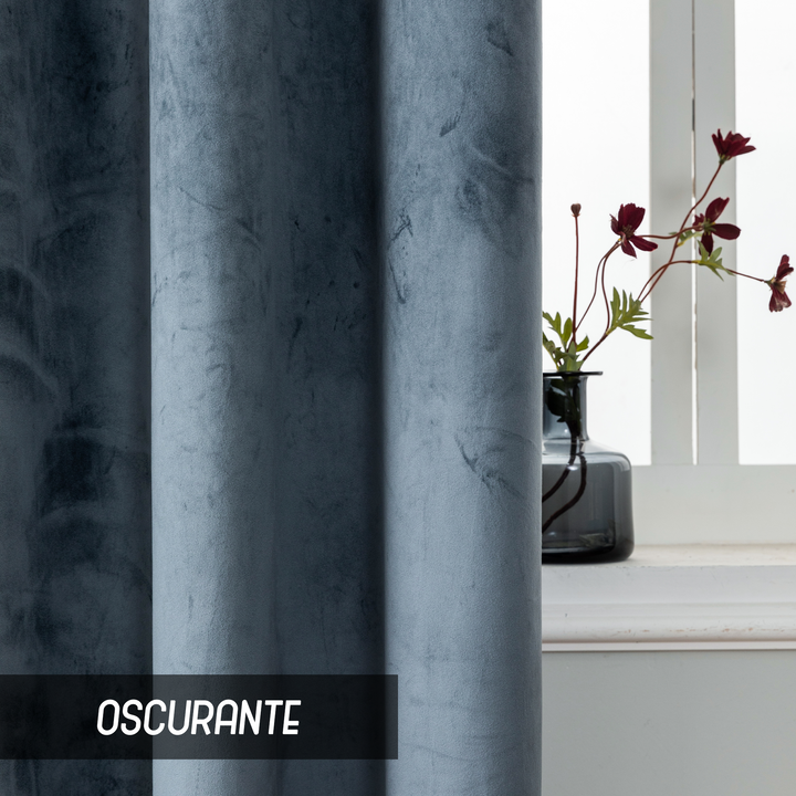 TENDA ADELAIDE OSCURANTE IN VELLUTO 1 PANNELLO 140X150CM GRIGIO
