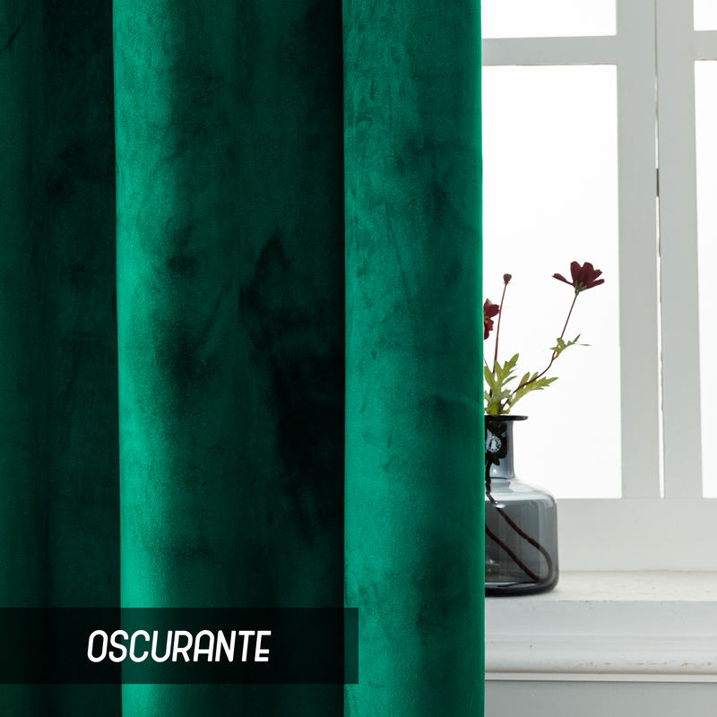 TENDA ADELAIDE OSCURANTE IN VELLUTO 140X280CM VERDE