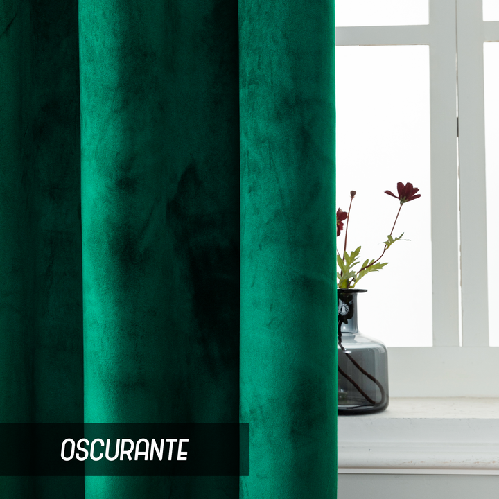 TENDA ADELAIDE OSCURANTE IN VELLUTO 1 PANNELLO 140X240CM VERDE
