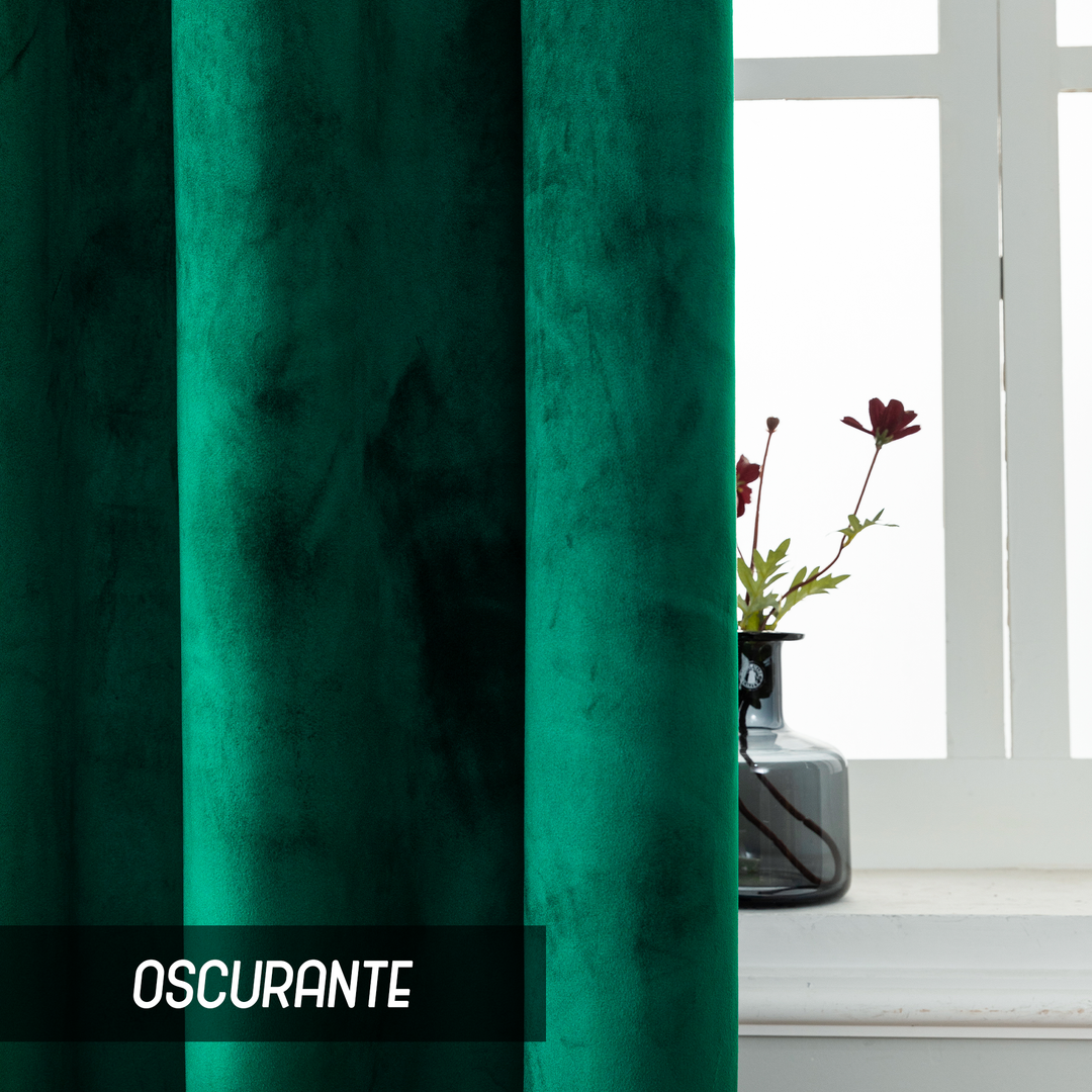 TENDA ADELAIDE OSCURANTE IN VELLUTO 1 PANNELLO 140X150CM VERDE