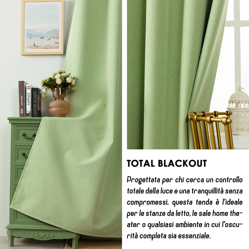 TENDA BARBADOS TOTALMENTE OSCURANTE 2X55X220CM VERDE