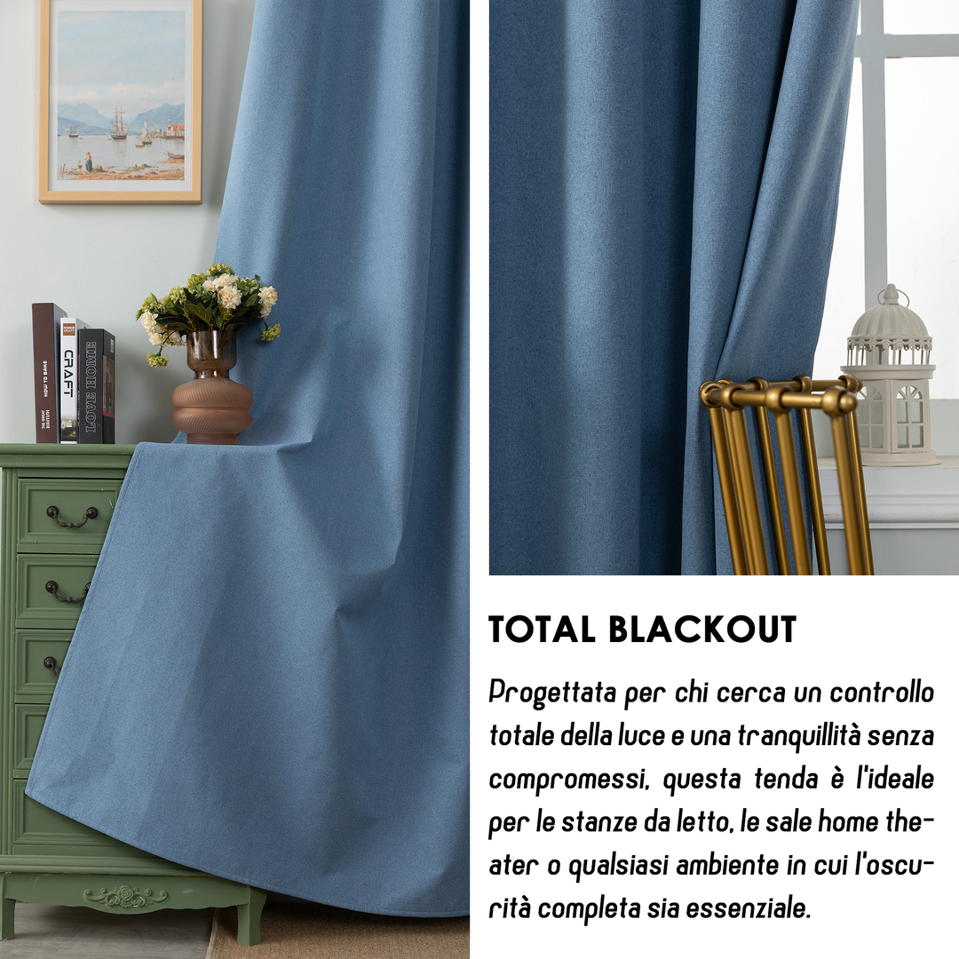 TENDA BARBADOS TOTALMENTE OSCURANTE 1 PANNELLO 140X240CM DENIM
