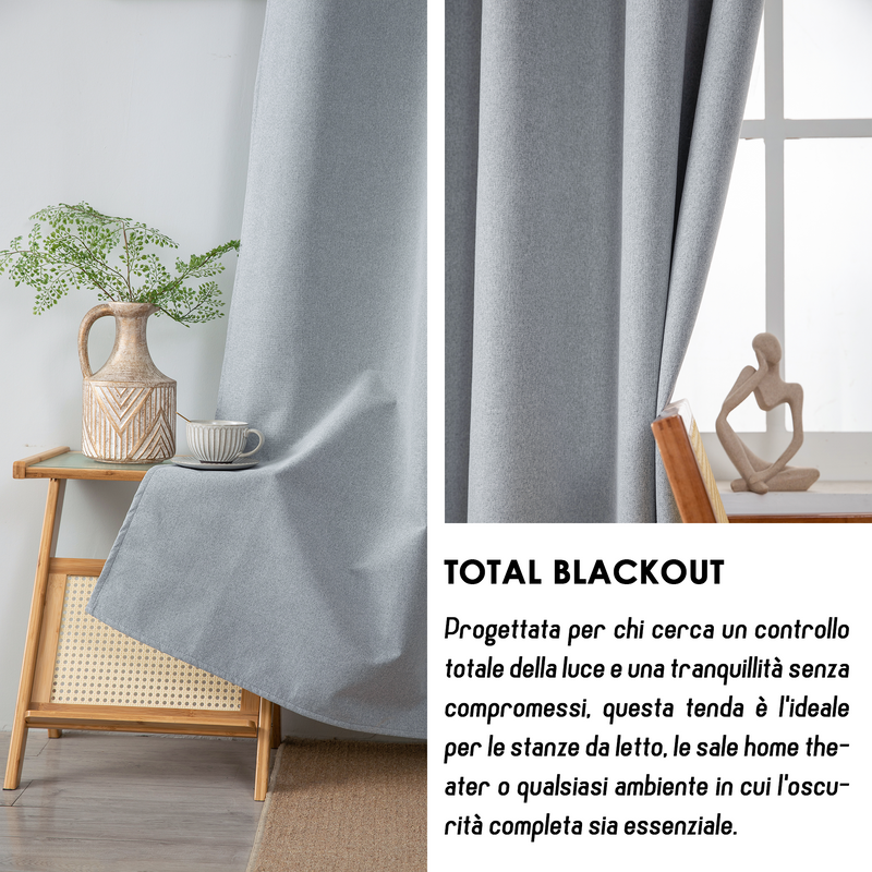 TENDA BARBADOS TOTALMENTE OSCURANTE 140X240CM GRIGIO