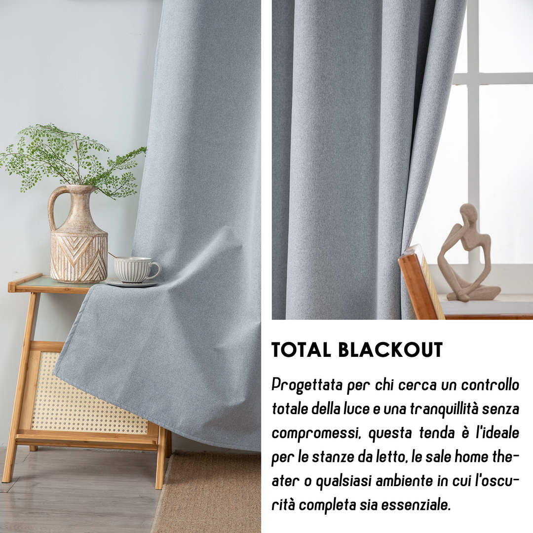 TENDA BARBADOS TOTALMENTE OSCURANTE 1 PANNELLO 140X220CM GRIGIO