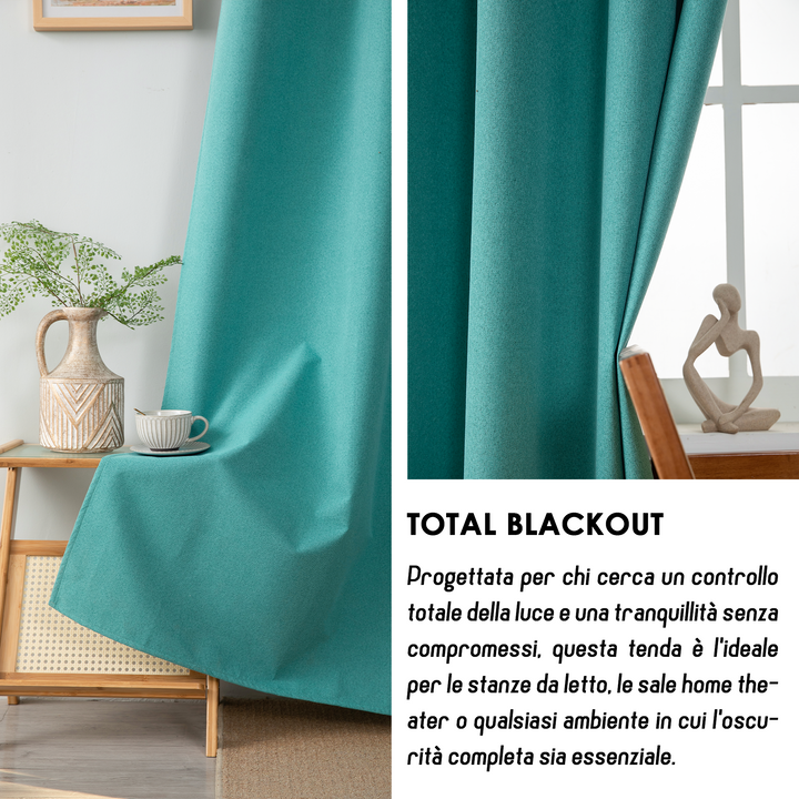 TENDA BARBADOS TOTALMENTE OSCURANTE 1 PANNELLO 140X280CM VERDE ACQUA
