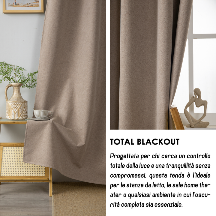 TENDA BARBADOS TOTALMENTE OSCURANTE 1 PANNELLO 140X200CM MARRONCINO