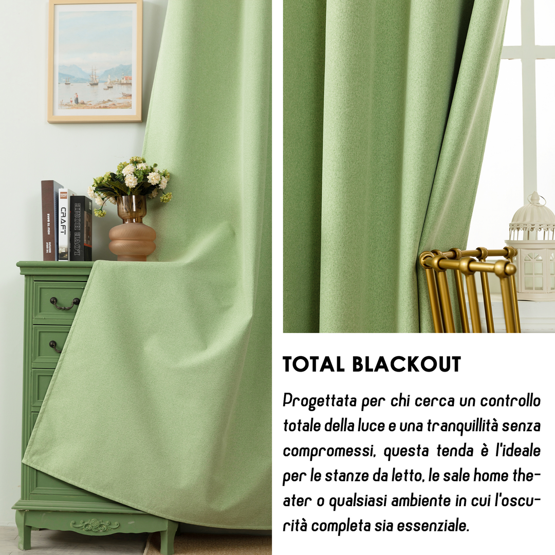 TENDA BARBADOS TOTALMENTE OSCURANTE 1 PANNELLO 140X150CM VERDE