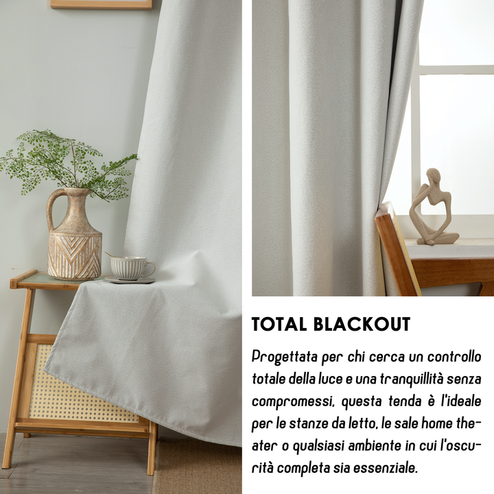 TENDA BARBADOS TOTALMENTE OSCURANTE 1 PANNELLO 140X240CM GREIGE