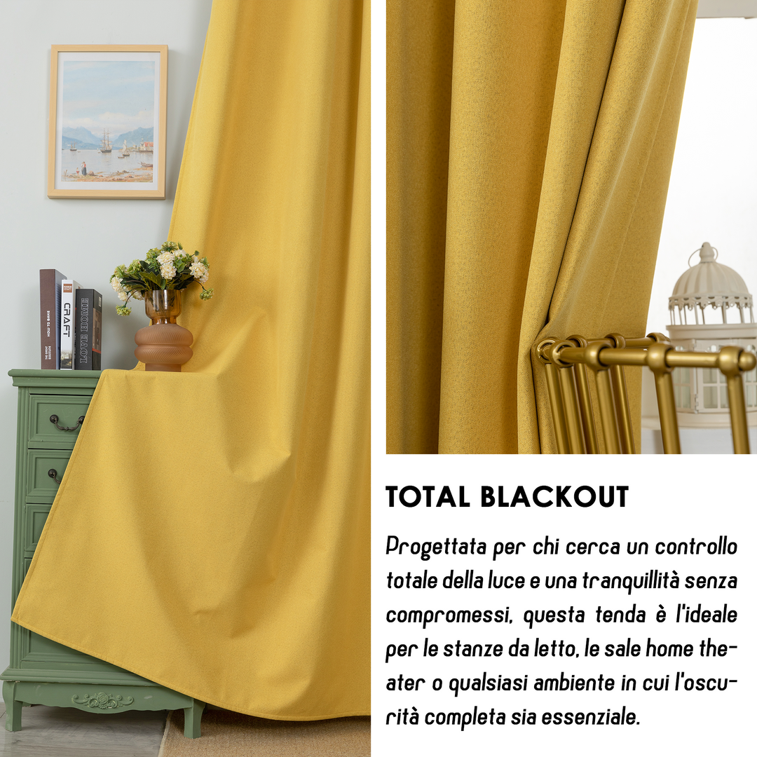 TENDA BARBADOS TOTALMENTE OSCURANTE 2X70X220CM GIALLO