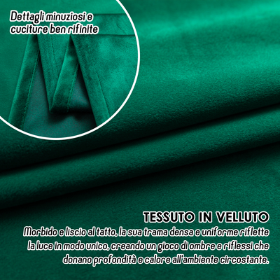 TENDA ADELAIDE OSCURANTE IN VELLUTO 2X55X240CM VERDE