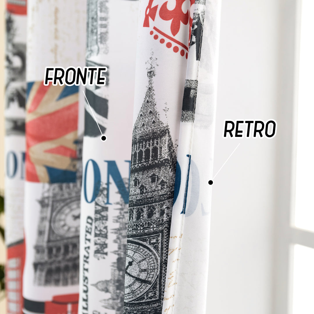 TENDA SEMI COPRENTE STAMPA VINTAGE 1 PANNELLO 140X280CM LONDRA