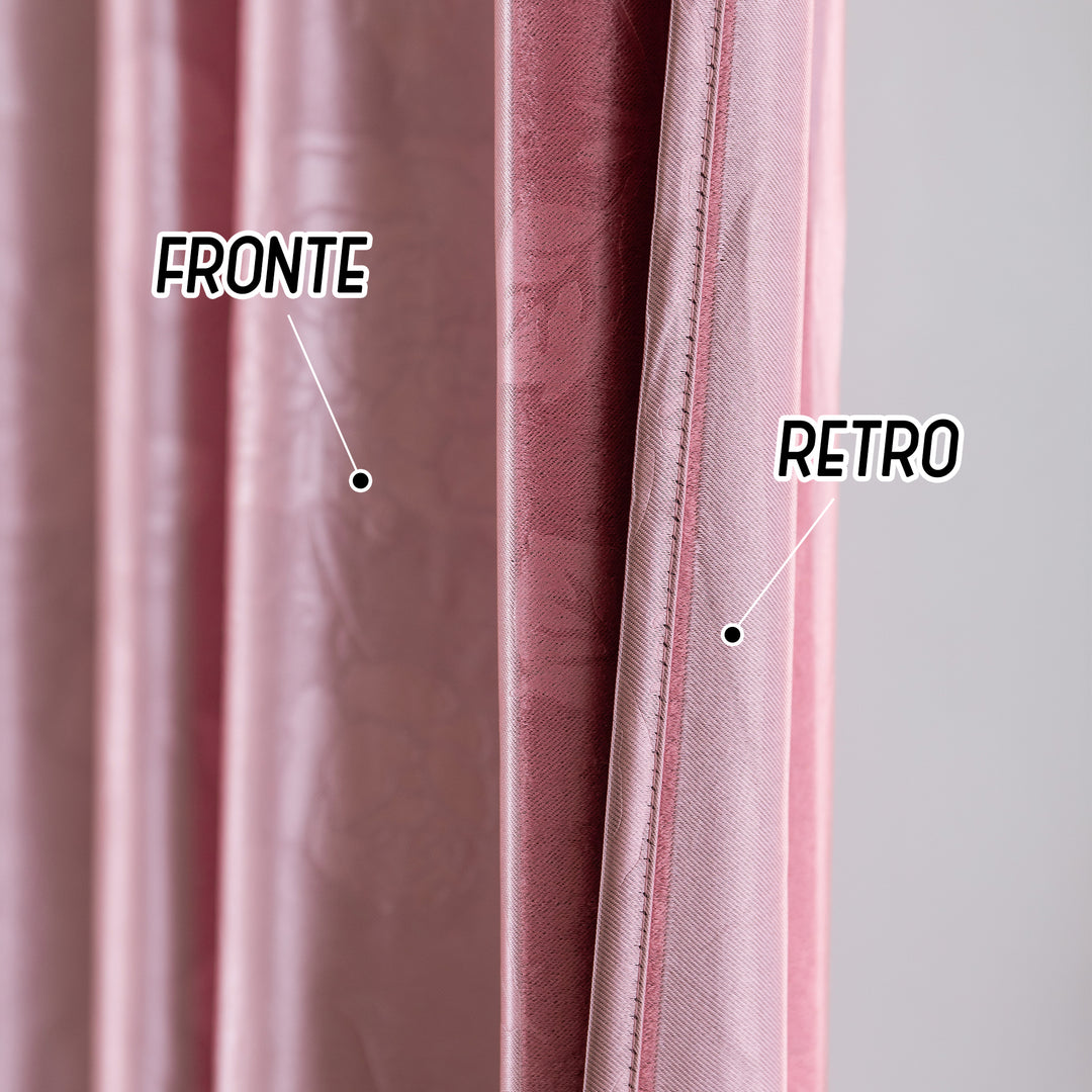 TENDA OSCURANTE MOTIVO ROSE TONO SU TONO 1 PANNELLO 140X285CM ROSA