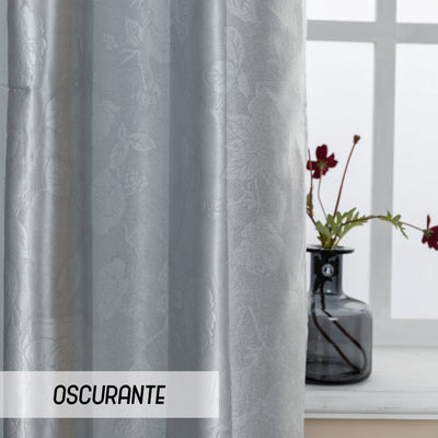 TENDA OSCURANTE MOTIVO ROSE TONO SU TONO 140X285CM ARGENTO