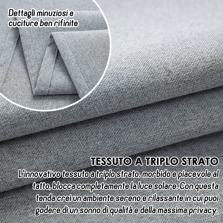 TENDA BARBADOS TOTALMENTE OSCURANTE 1 PANNELLO 140X240CM GRIGIO