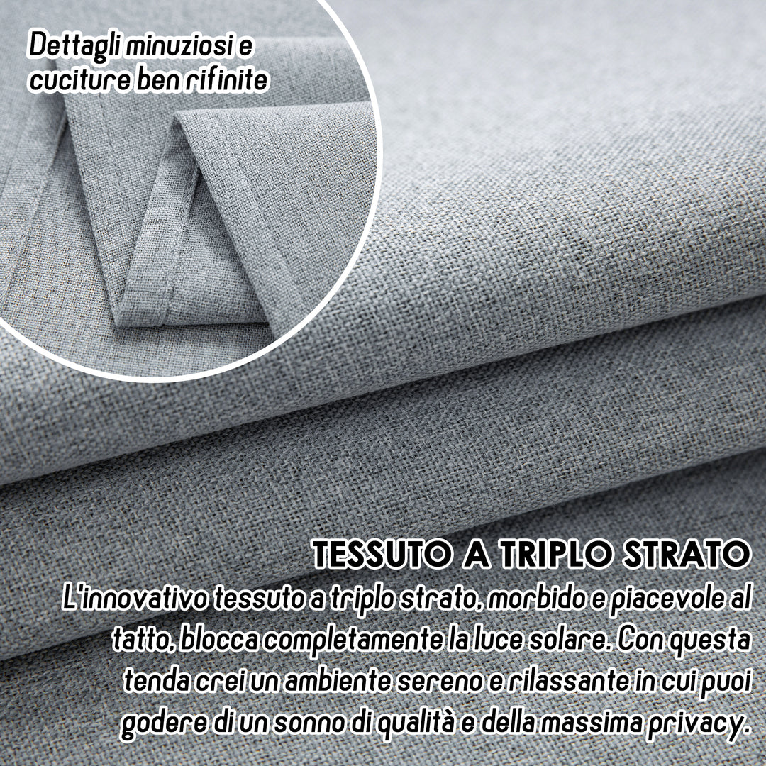 TENDA BARBADOS TOTALMENTE OSCURANTE 1 PANNELLO 140X220CM GRIGIO