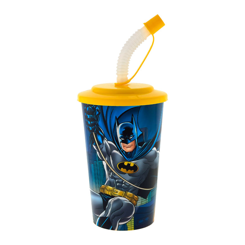 BICCHIERE CON CANNUCCIA E TAPPO 400ML BATMAN