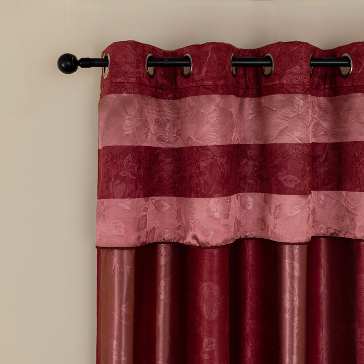 TENDA OSCURANTE MOTIVO ROSE TONO SU TONO 1 PANNELLO 140X285CM BORDEAUX