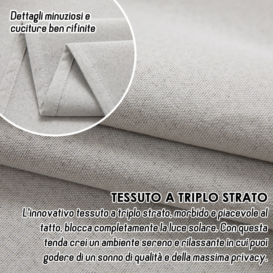 TENDA BARBADOS TOTALMENTE OSCURANTE 1 PANNELLO 140X240CM GREIGE