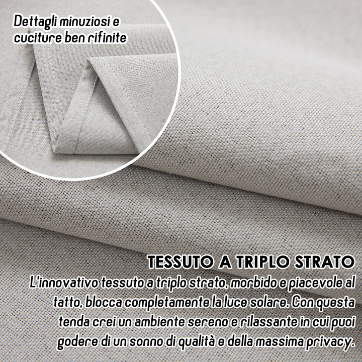 TENDA BARBADOS TOTALMENTE OSCURANTE 1 PANNELLO 140X240CM GREIGE