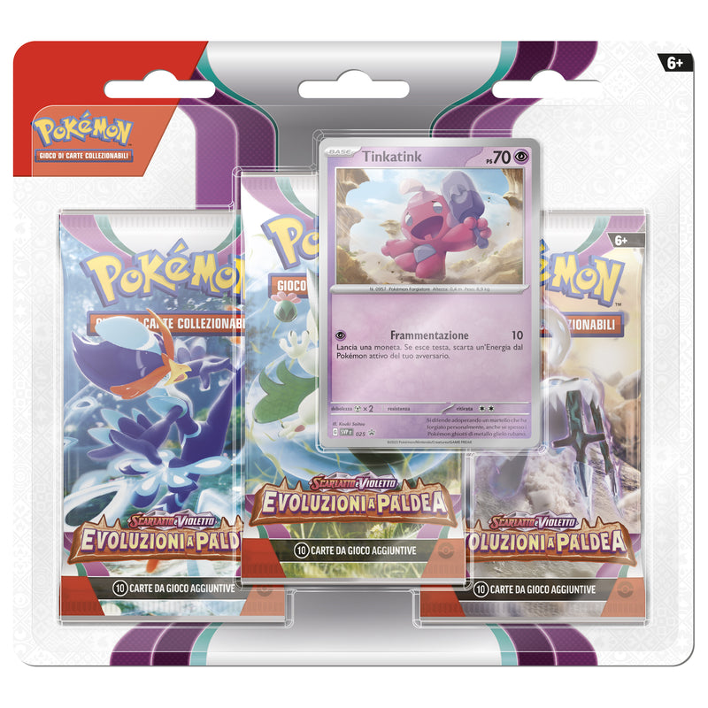 PK60333 POKEMON SV2 EVOLUZIONI A PALDEA - BLISTER 3 BUSTINE + 1 CARD