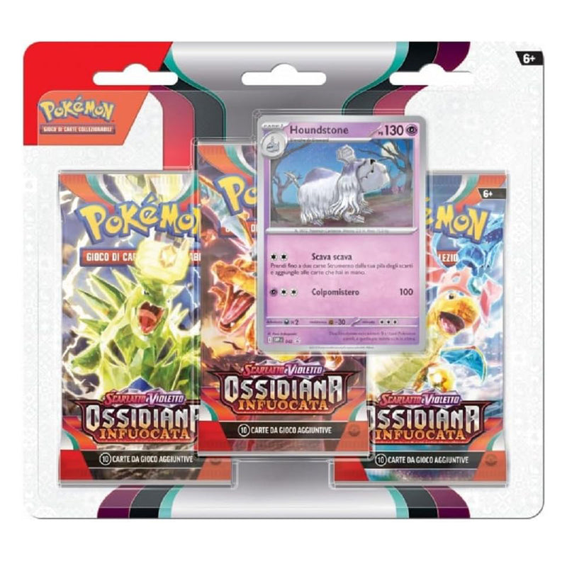 PK60342 POKEMON SV3 OSSIDIANA INFUOCATA - BLISTER 3 BUSTINE + 1 CARD