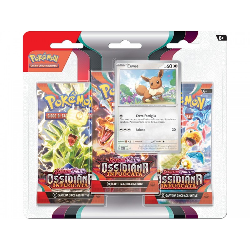 PK60342 POKEMON SV3 OSSIDIANA INFUOCATA - BLISTER 3 BUSTINE + 1 CARD